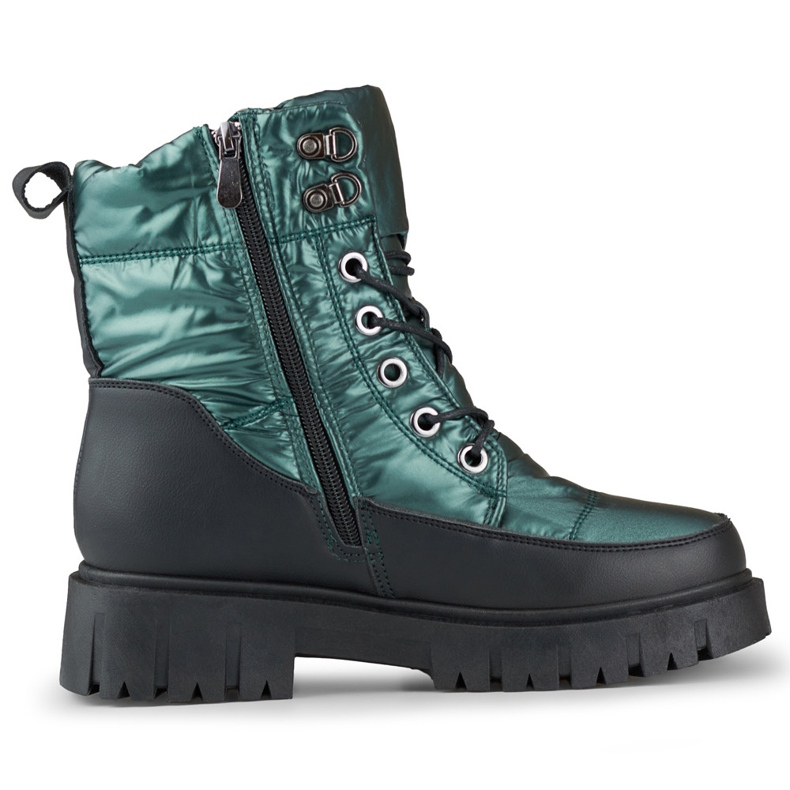 Dicke, isolierte Winterstiefel für Damen grün