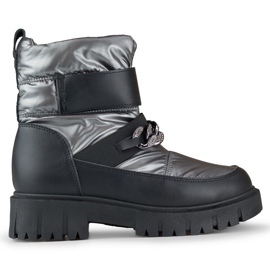 Damen-Schneestiefel mit Selena-Kette silber-