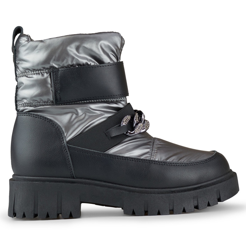 Damen-Schneestiefel mit Selena-Kette silber-