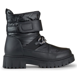 Damen-Schneestiefel mit Selena-Kette schwarz
