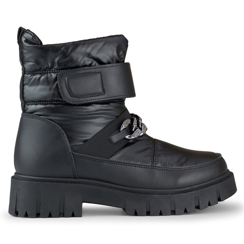 Damen-Schneestiefel mit Selena-Kette schwarz