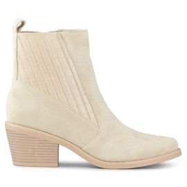 Beige Cowboystiefel für Damen