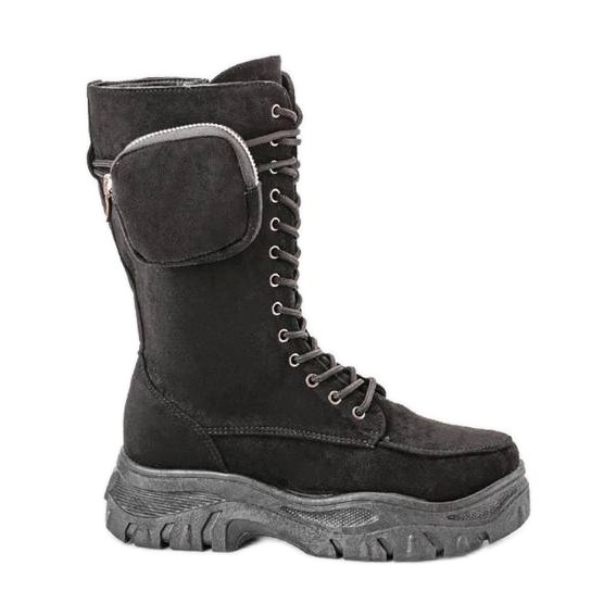 Schwarze Arbeiterhose mit Vera-Tasche