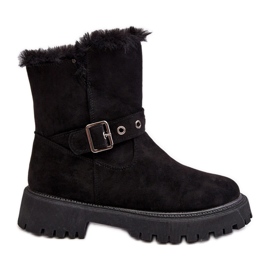 Vinceza Damen-Stiefeletten mit Pelzreißverschluss Schwarz Morcos