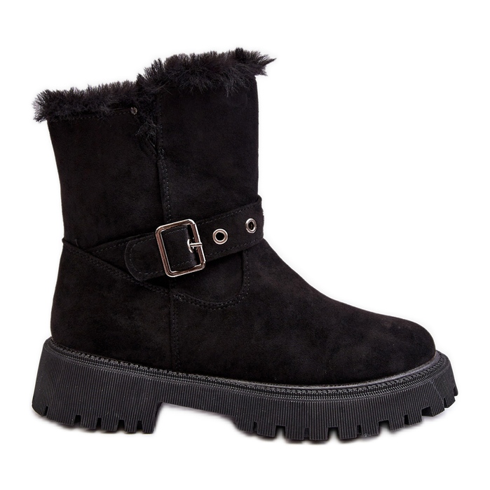 Vinceza Damen-Stiefeletten mit Pelzreißverschluss Schwarz Morcos