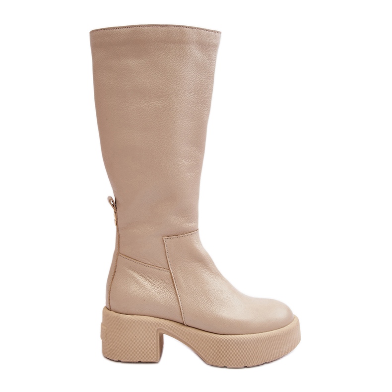 Lemar Lemar Damen Overknee-Stiefel Hellbeige Malayah