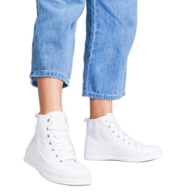 Weiße High-Plateau-Sneaker von Guerrino