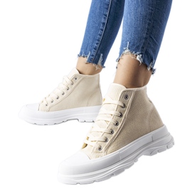 Inna Beigefarbene High-Top-Sneaker von Villaggio