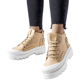 Inna Dunkelbeige Grotta-Plateau-Sneaker