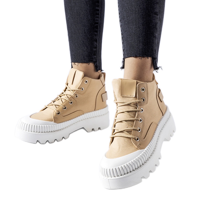 Inna Dunkelbeige Grotta-Plateau-Sneaker