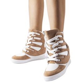 Weiße und beige Keilsneaker von Pantaleone