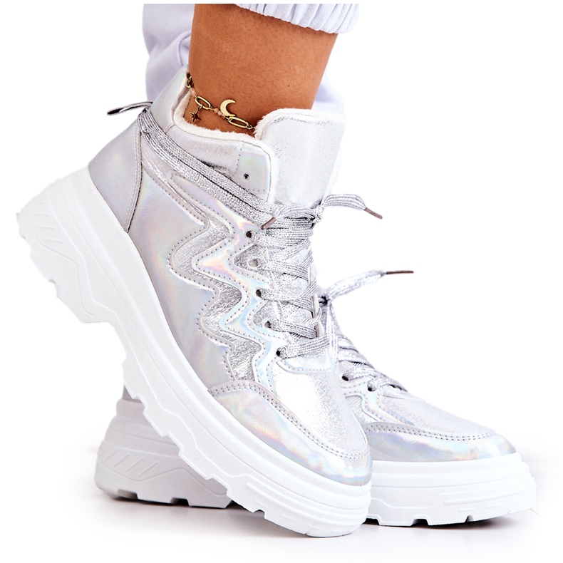 Silber isolierte Sportschuhe für Frauen mit Frauen silber-