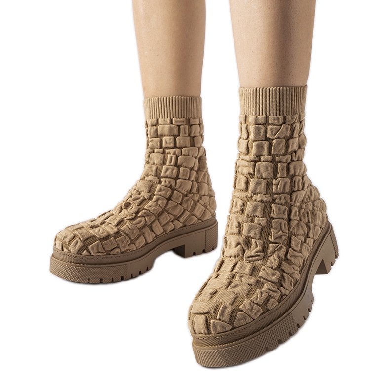 Braune Stiefeletten mit Sockenobermaterial von Arlington