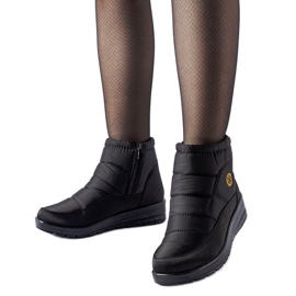 Schwarze Schneestiefel mit niedrigem Keilabsatz Vittore