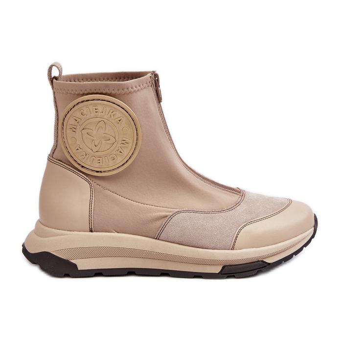 Damen-Lederstiefeletten mit Reißverschluss Maciejka 06297-22 Beige