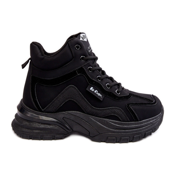 Warme Trapper-Stiefel für Damen zum Schnüren Lee Cooper LCJ-23-44-1976L Schwarz