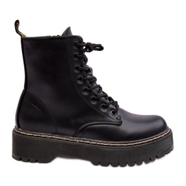 Damen-Schnürstiefeletten Schwarz Maddis