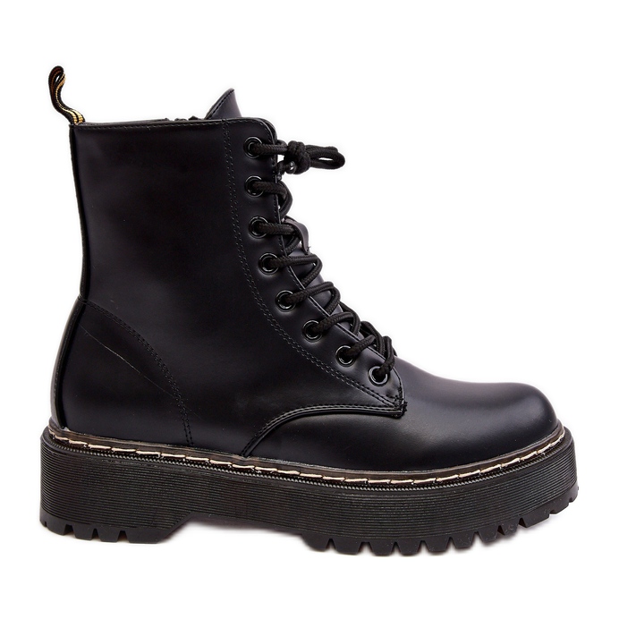 Damen-Schnürstiefeletten Schwarz Maddis