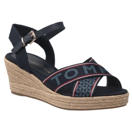 Tommy Hilfiger Webbing Low Wedge Sandal W FW0FW06297 blau