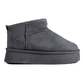 Graue niedrige Schneestiefel für Damen von Shelovet