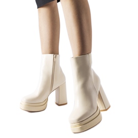 Beigefarbene Stiefeletten mit hohem Absatz von Ashwood