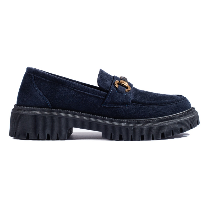 Marineblaue Wildleder-Mokassins für Damen von Shelovet