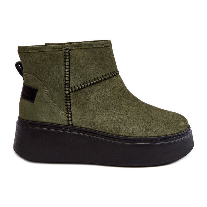 Damen-Schneestiefel aus Wildleder Maciejka 06257-24 Olive grün