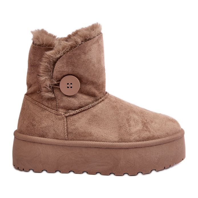 Damen-Plateau-Schneestiefel mit Fell, Beige Vikas