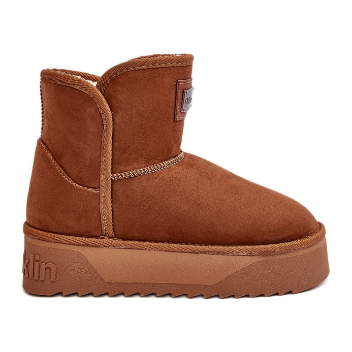 Vegane wasserdichte Plateau-Schneestiefel D.Franklin DFSH371004 Braun