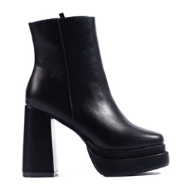 Schwarze Shelovet-Stiefeletten mit hohen Absätzen