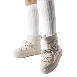 Beige isolierte Schneestiefel mit elastischem Oslavia