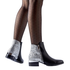 Schwarze Stiefeletten mit glänzender Rückseite Olindo