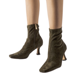 Grüne Lucerne-Stiefeletten mit niedrigem Absatz