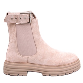 Carls Beige Damen-Chelsea-Stiefel