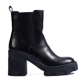 SHELOVET Schwarze Chelsea-Stiefel für Damen