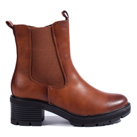SHELOVET Braune Chelsea-Stiefel für Damen