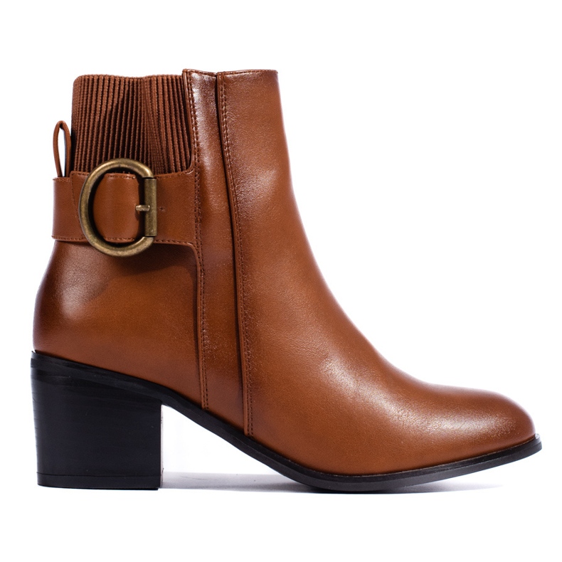 Elegante braune Shelovet-Stiefeletten mit hohem Absatz