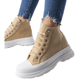 Dunkelbeige High-Top-Sneaker von Villaggio