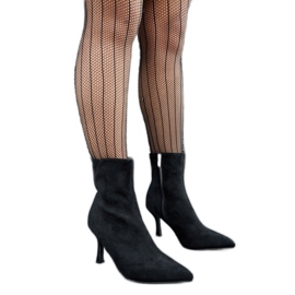 Guimond schwarze Stiefeletten mit niedrigem Absatz