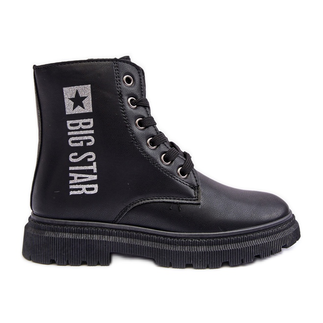 Warme Kinderstiefel aus Leder Big Star MM374152 Schwarz