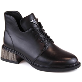 Schwarze Filippo DBT4881 isolierte Damenstiefeletten mit dekorativem Absatz