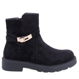 Flache Stiefeletten aus schwarzem Wildleder von Drapers