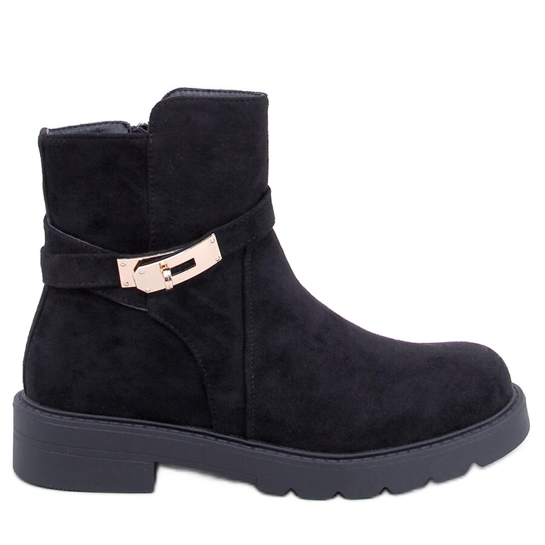 Flache Stiefeletten aus schwarzem Wildleder von Drapers