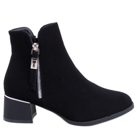 Leines Schwarze Stiefeletten mit niedrigem Absatz