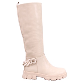 Damenstiefel mit Kette Guest Beige