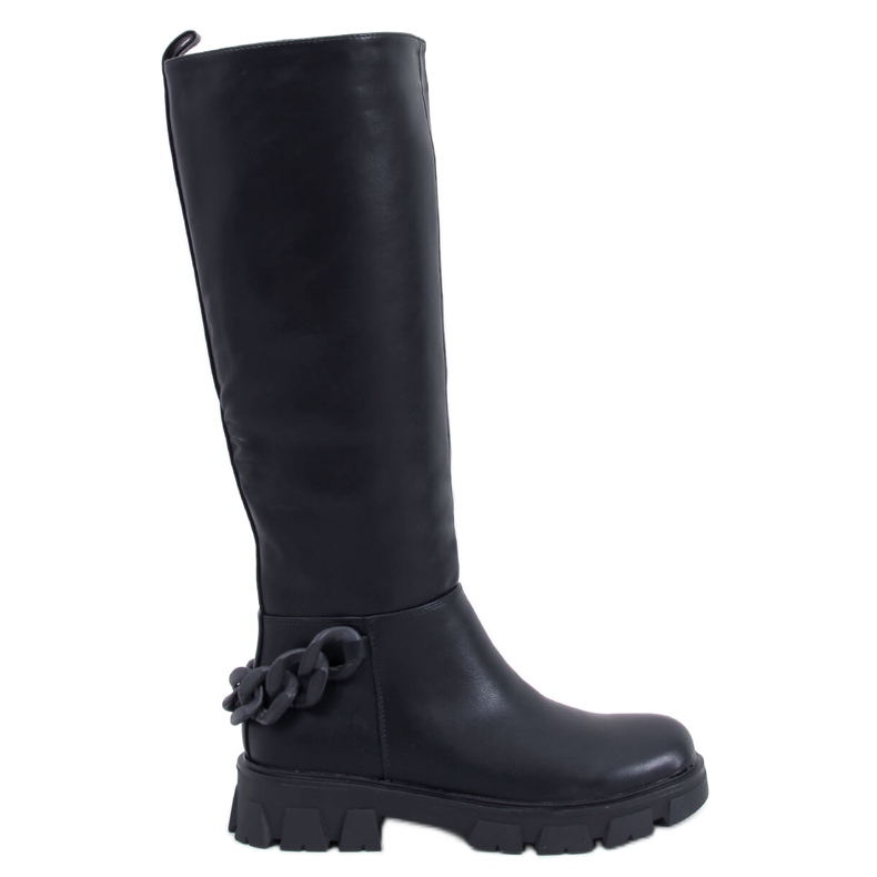 Damenstiefel mit Kette Guest Black schwarz