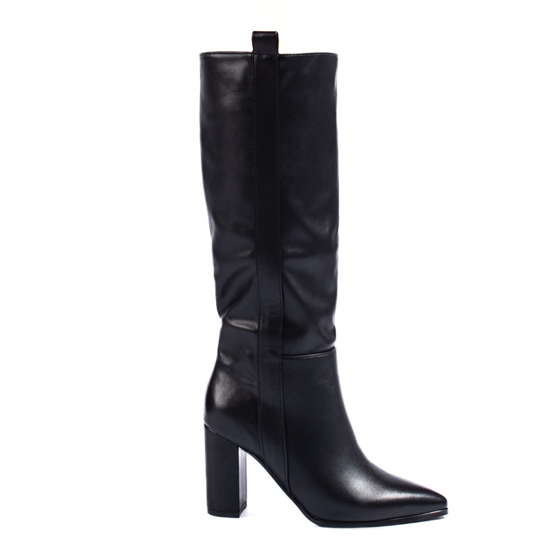 Elegante schwarze Shelovet-Stiefel mit hohen Absätzen