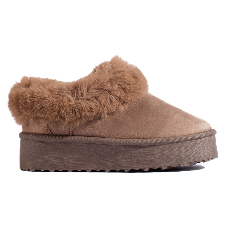 Niedrige Damen-Schneestiefel, dunkelbeige, Shelovet