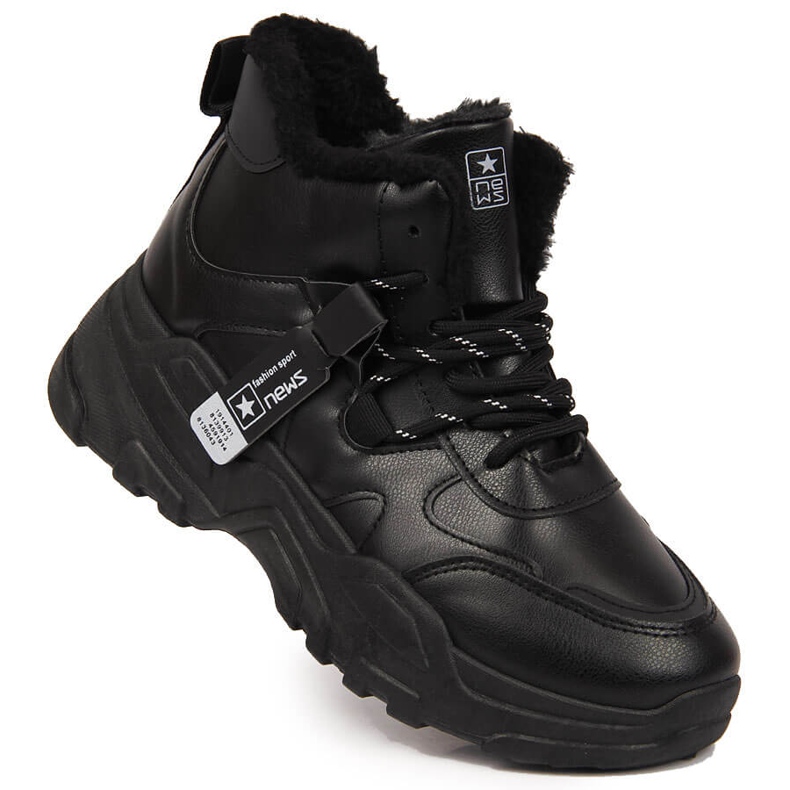 News Isolierte Damen-Sneaker, Schneestiefel, Schwarz