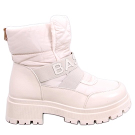 Kleine beige Damen-Schneestiefel